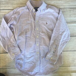 Polo Ralph Lauren Boys light purple chambray blue button down Dress Shirt Size S